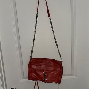Rebecca Minkoff Cherry Red Crossbody Bag with Chain Detail
